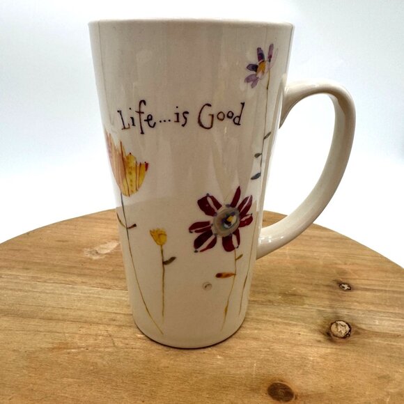 Natural Life Vtg. Multi-Colored Robbin Rawlings life is good Graphic flowers flo - Picture 1 of 9